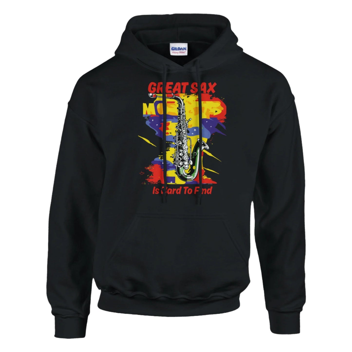 black hoodie - saxophone art