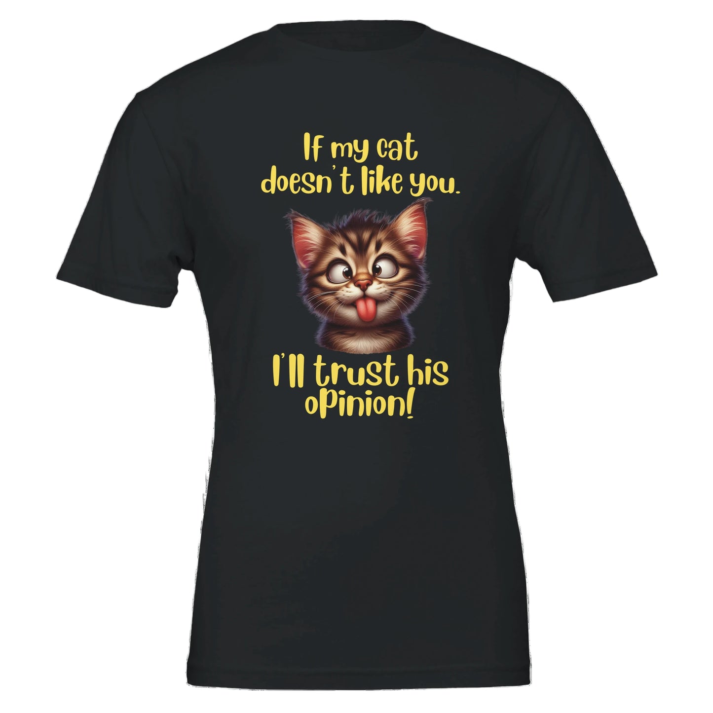 Black t-shirt with funny cat picture